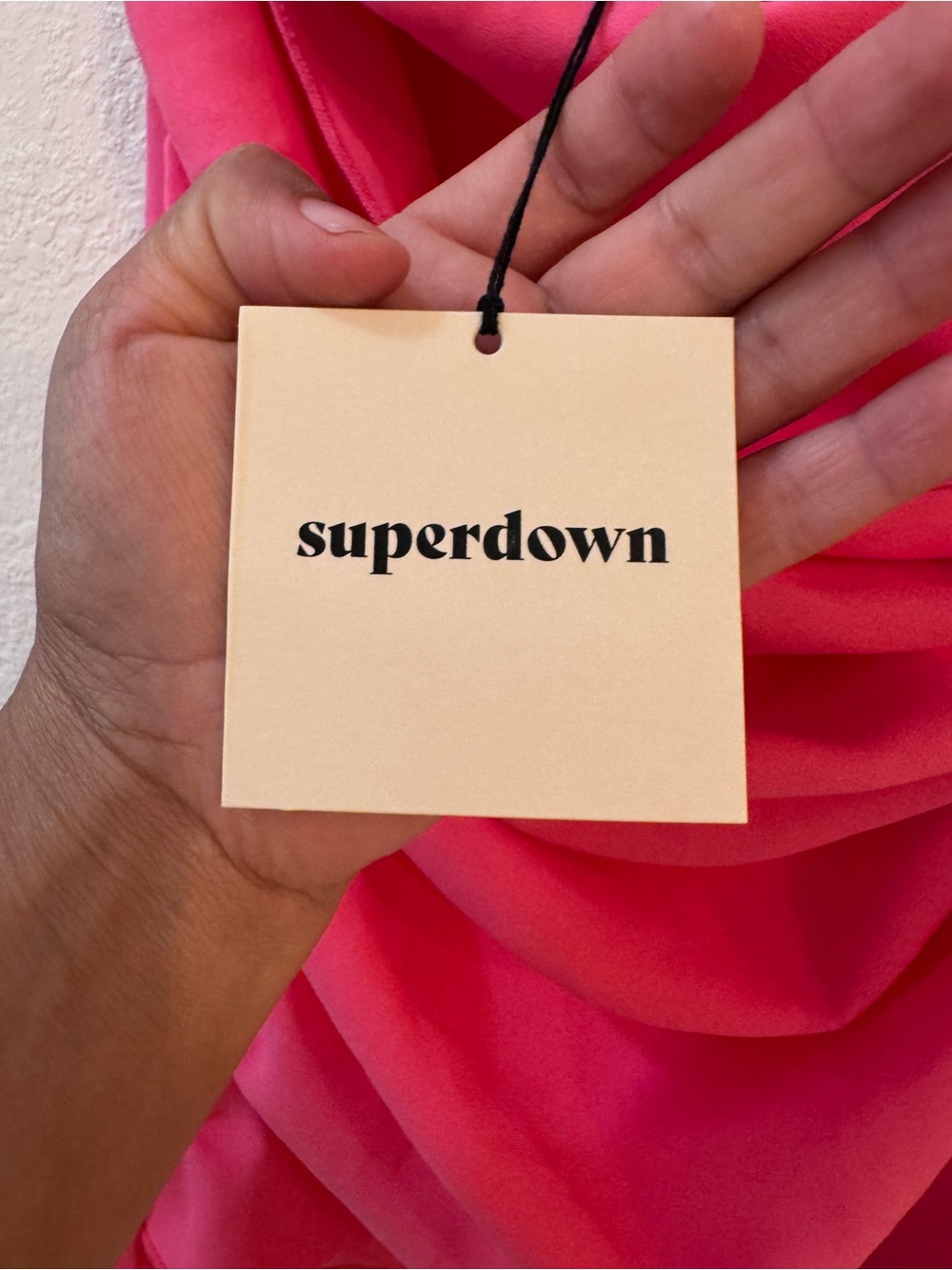 superdown Hot Pink Strapless Ruched Mini Dress with Side Ruffle - Picture 6 of 16